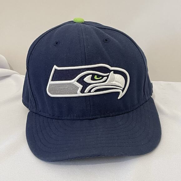 Seattle Seahawks Football NFL New Era Fitted Hat 7 1/4 59Fifty Navy Embroidered - Picture 10 of 11